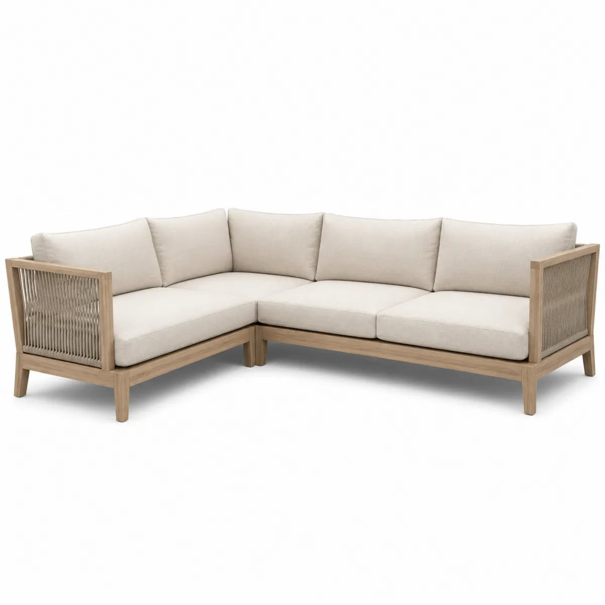 Narożnik zewnętrzny teak beżowy wodoodporny z poduszkami 300x300 cm