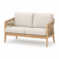 Dwuosobowa sofa z drewna teak i tkaniny poliestrowej