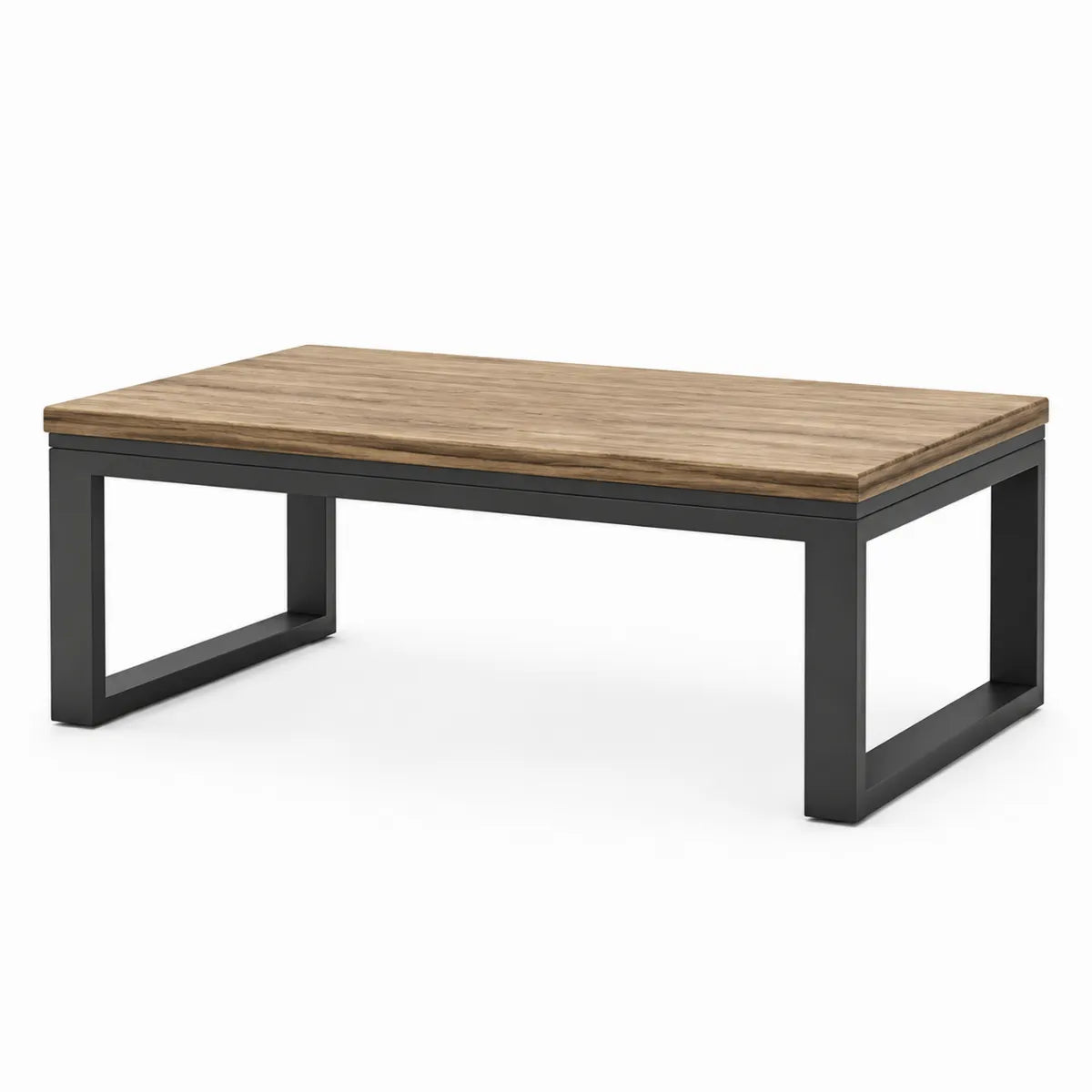 Stolik kawowy prostokątny lite drewno i stal 120x60x40 cm