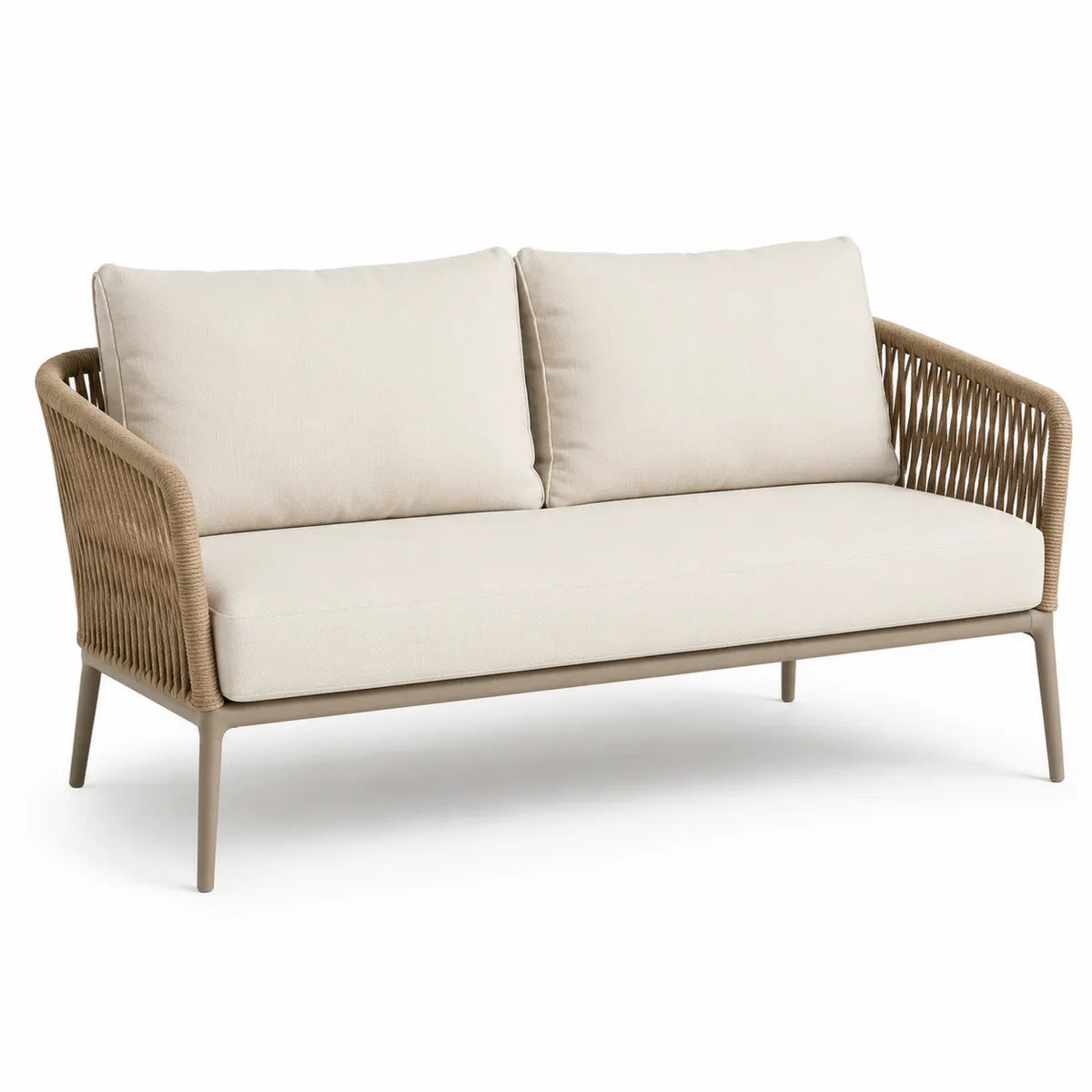 Sofa ogrodowa na 2 osoby z aluminium i tkaniny