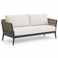Trzyosobowa sofa ogrodowa z aluminium i poliestru kremowo-szara