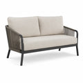 Sofa ogrodowa 2-osobowa aluminiowa beżowa 130cm