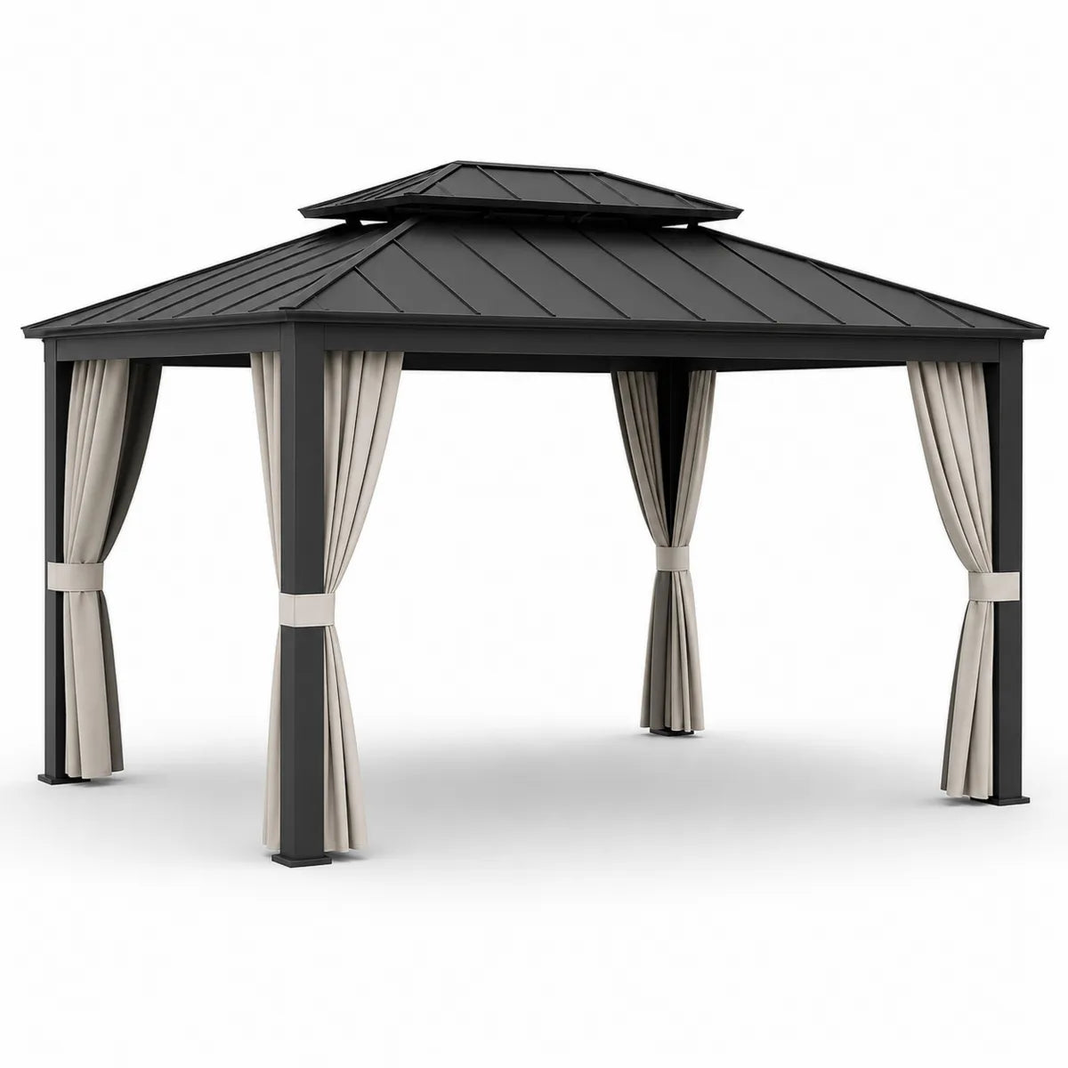 Altana ogrodowa aluminiowa z zasłonami 3x3 m antracyt