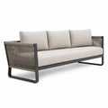 Sofa ogrodowa 3-osobowa aluminium i poliester beżowy