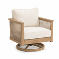 Fotel obrotowy z drewna tekowego 75x80x90 cm