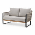 Sofa ogrodowa 2-osobowa z tkaniny poliestrowej i aluminium