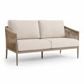 Sofa ogrodowa 3-osobowa aluminium lina poliestrowa kremowa 190 cm