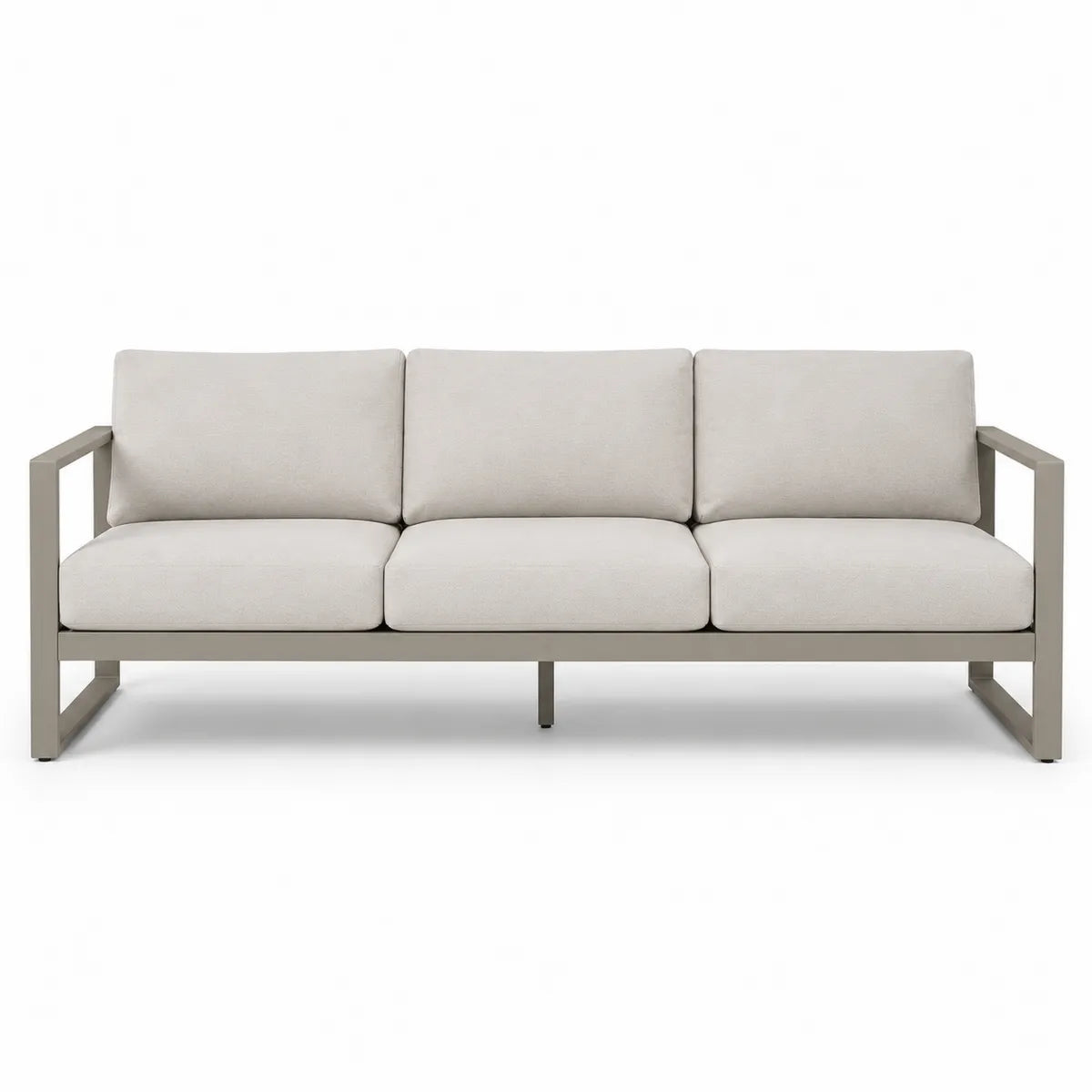 Sofa aluminiowa z poduszkami z tkaniny poliestrowej, 3-osobowa, 200 cm