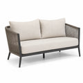 Sofa ogrodowa dwuosobowa kremowa stalowa