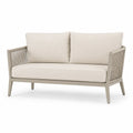 2-osobowa sofa ogrodowa beżowa z aluminium