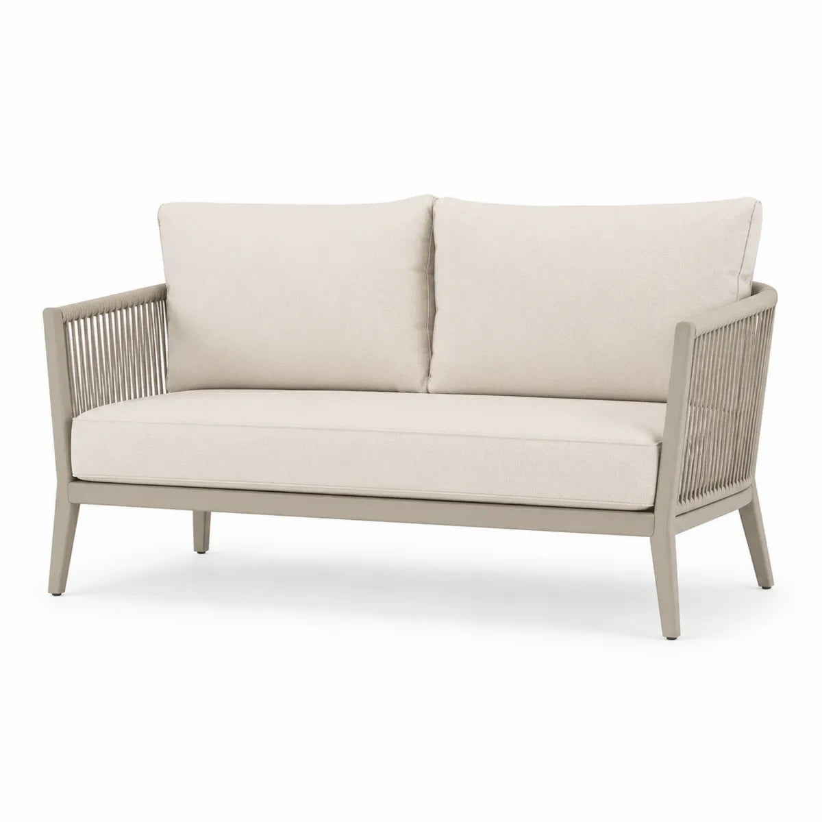 2-osobowa sofa ogrodowa beżowa z aluminium