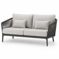 Dwuosobowa sofa ogrodowa tkanina stalowa ramka