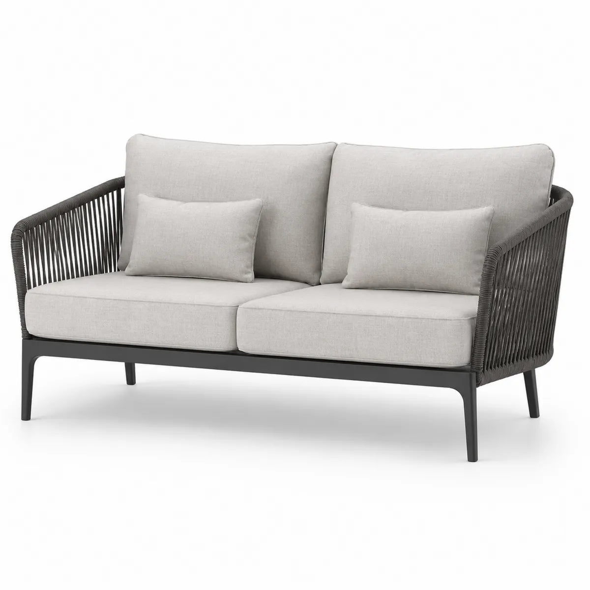 Dwuosobowa sofa ogrodowa tkanina stalowa ramka