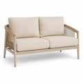 Beżowa sofa ogrodowa 2-osobowa z aluminiowymi ramami i poduszkami 150x80x75cm