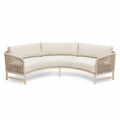 Sofa narożna ogrodowa z aluminium i tkaniny poliestrowej beżowa 240x85x78 cm