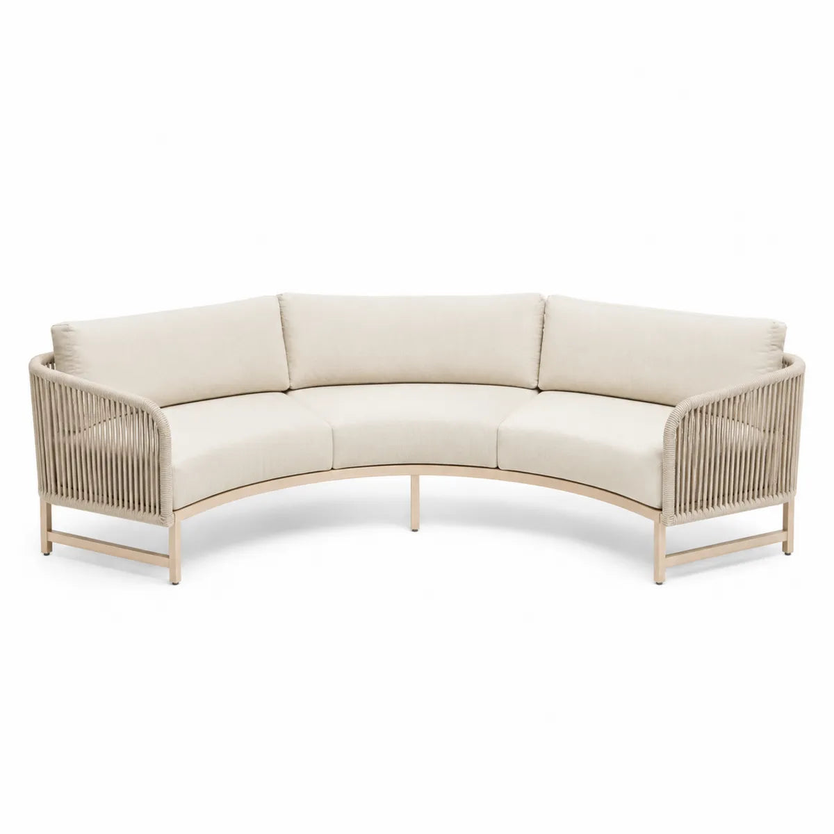 Sofa narożna ogrodowa z aluminium i tkaniny poliestrowej beżowa 240x85x78 cm