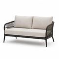 Sofa zewnętrzna z poduszkami tkanina poliestrowa szara aluminium