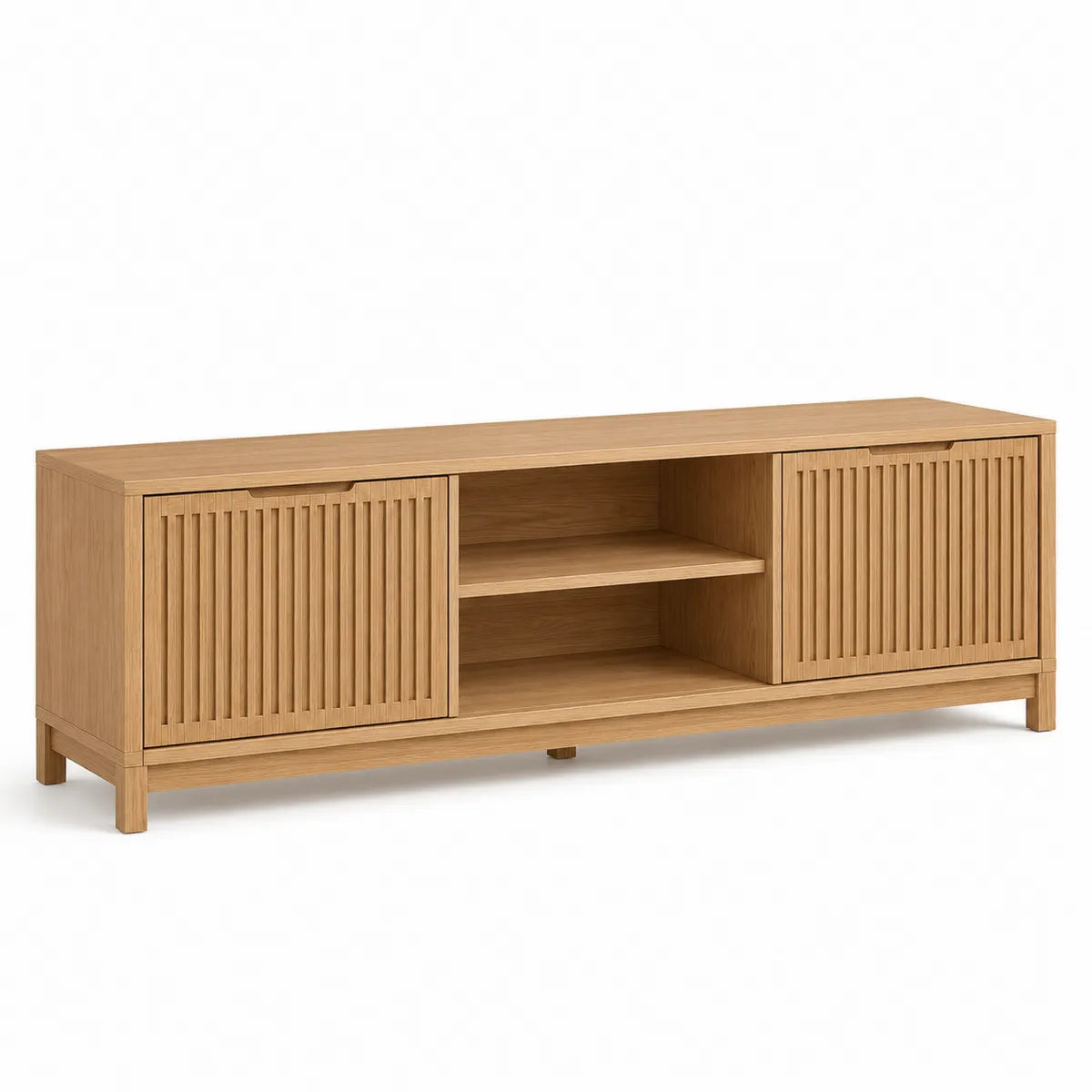 Szafka RTV drewniana z drzwiczkami przesuwnymi, dąb, 150 cm
