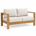 Drewniana sofa ogrodowa z poduszkami 2-osobowa 130 cm