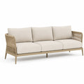 Sofa aluminiowa kremowa z tkaniną poliestrową 200 cm