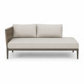 Modułowa leżanka ogrodowa lewa z aluminium i poliestru 200x90x75cm