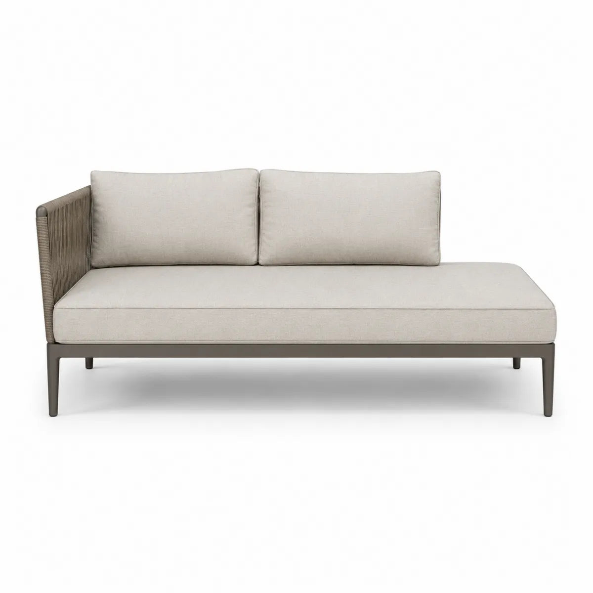 Modułowa leżanka ogrodowa lewa z aluminium i poliestru 200x90x75cm