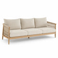 Drewniana sofa ogrodowa z poduszkami z poliestru 200x80x75cm