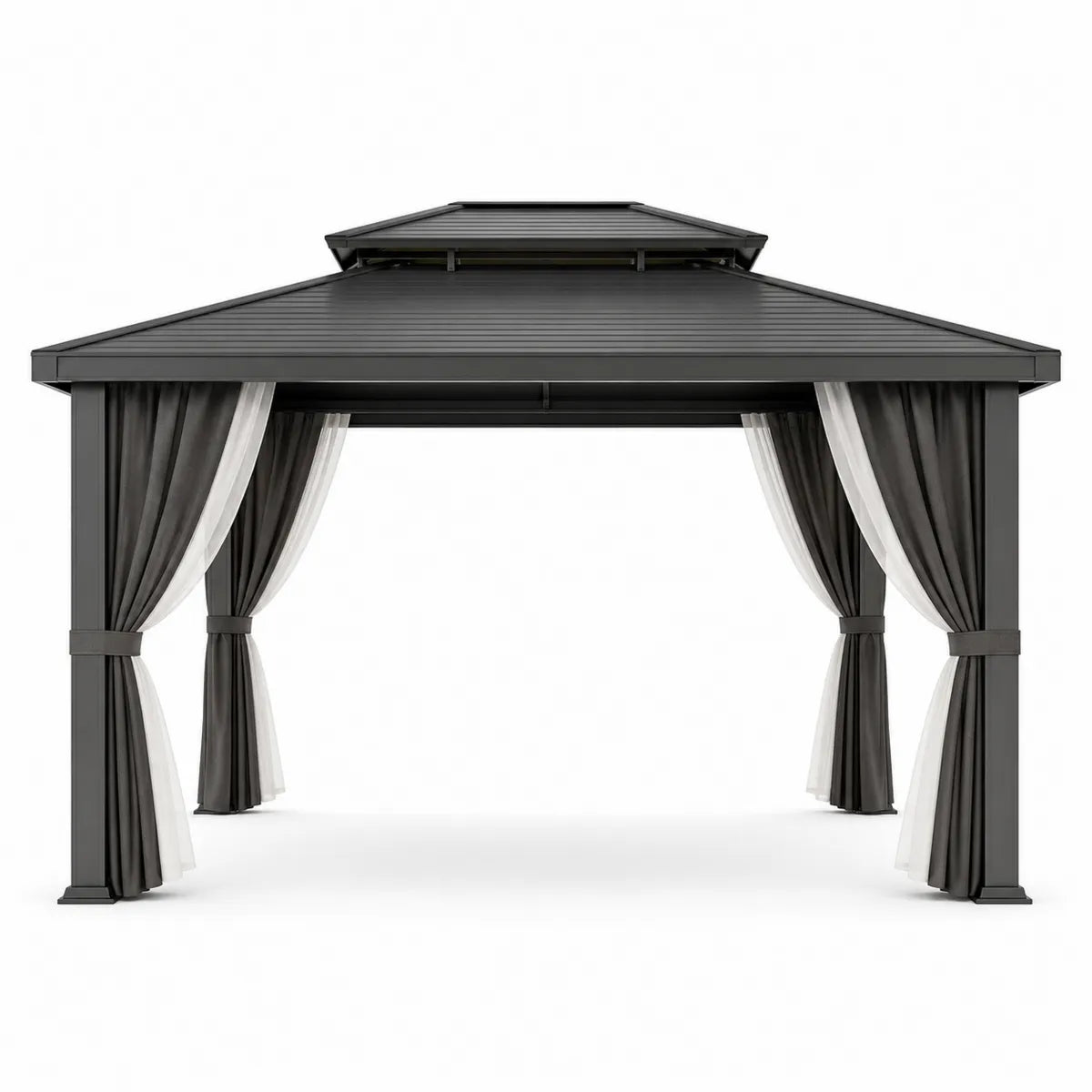 Altana ogrodowa metalowa z zasłonami 3x4m