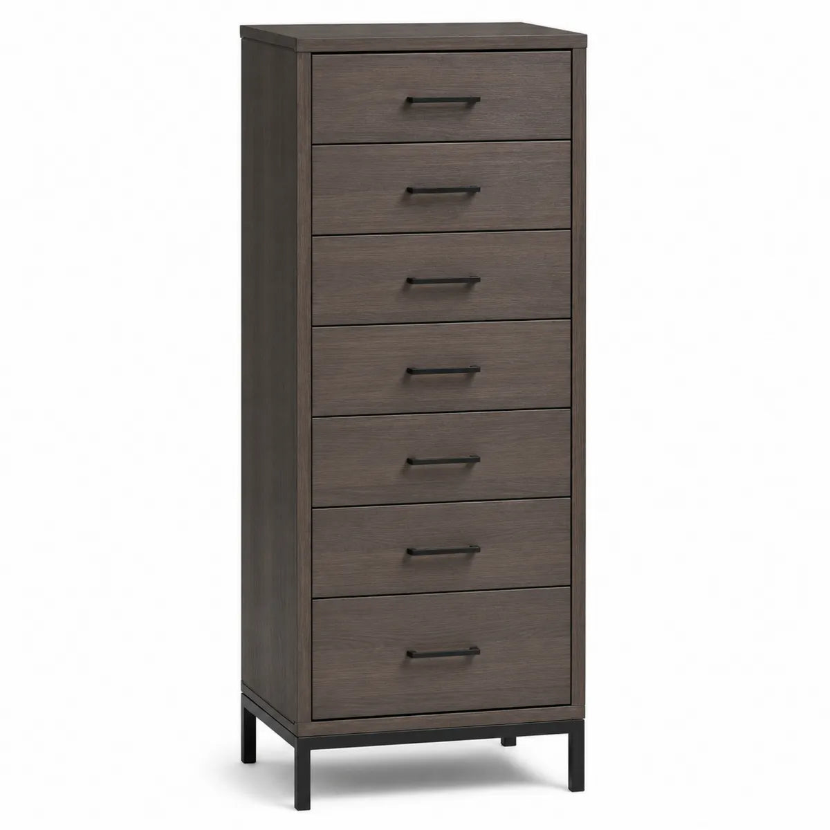 Komoda z 7 szufladami drewno ciemny brąz 130 cm