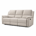 Trzyosobowa sofa z mikrofibry beżowa rozkładana