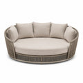 Okrągła sofa z aluminium i poliestru 220cm beżowa