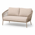 Dwuosobowa sofa aluminiowa ze sznurem polipropylenowym beżowa